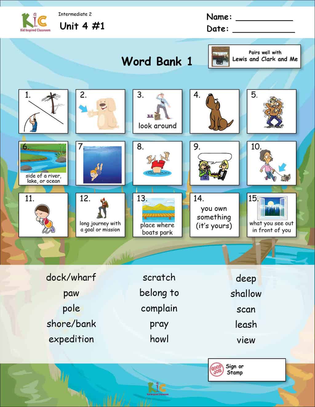 Lewis and Clark ESL Vocabulary for Teaching ESL from the ESL Curriculum Page 1