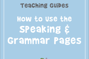 Teaching guides, speaking and grammar pages.