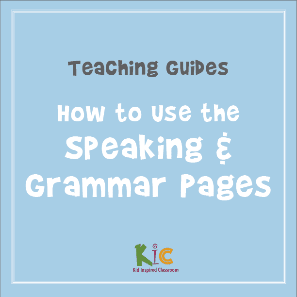Teaching guides, speaking and grammar pages.