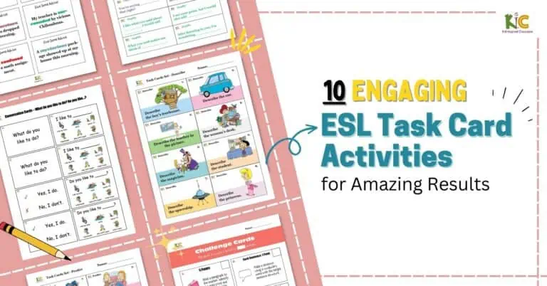 10 engaging task card activities for ESL learners.