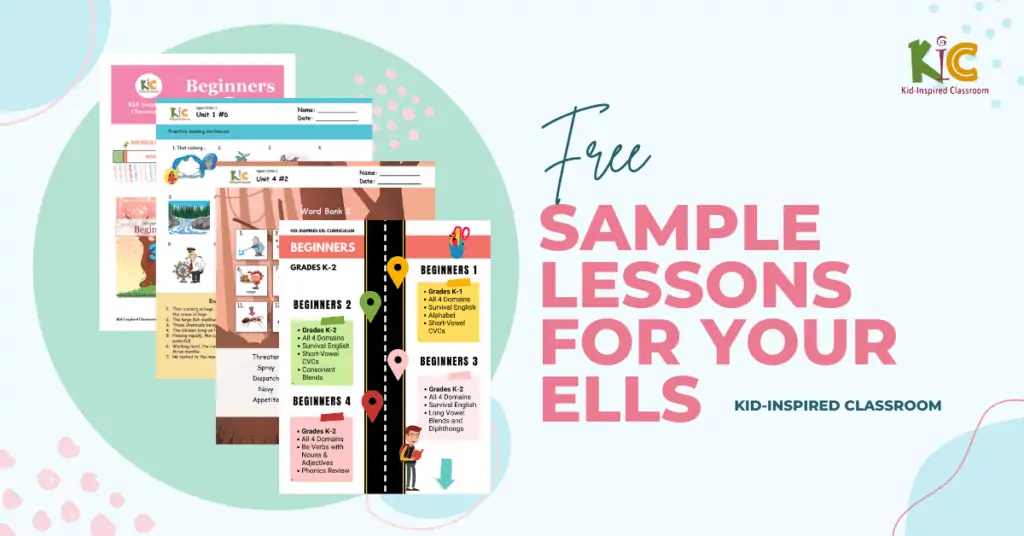 Free sample ESL phonics and grammar lessons for your elis.