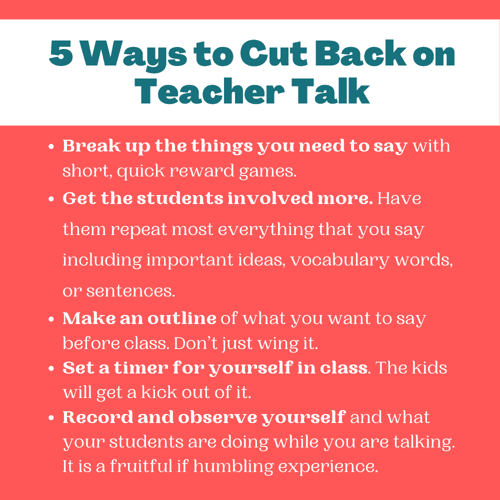 5 Ways to Cut Back on Teacher Talk