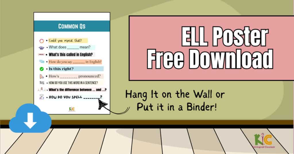 Common Questions for ELLs in the Classroom [Poster Download]